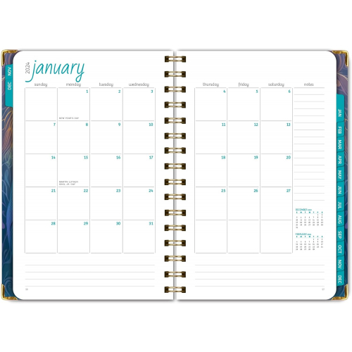 Планер 2024 с твердым переплетом "Elegant Floral", А5