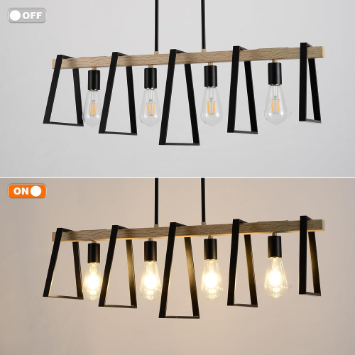 Cветильник с деревянной подвеской