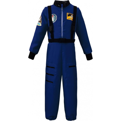 Мужской костюм космонавта с застежкой-молнией спереди, 100% полиэстер, идеален для Хэллоуина, Рождества и тематических вечеринок