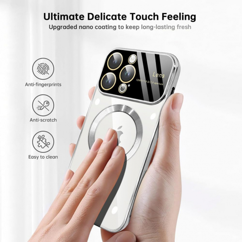 Прозрачный магнитный чехол для iPhone 15 Pro с поддержкой MagSafe и защитой камеры