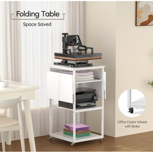 Стол для термопечати с зарядной станцией и регулируемой высотой, с 4 уровнями хранения