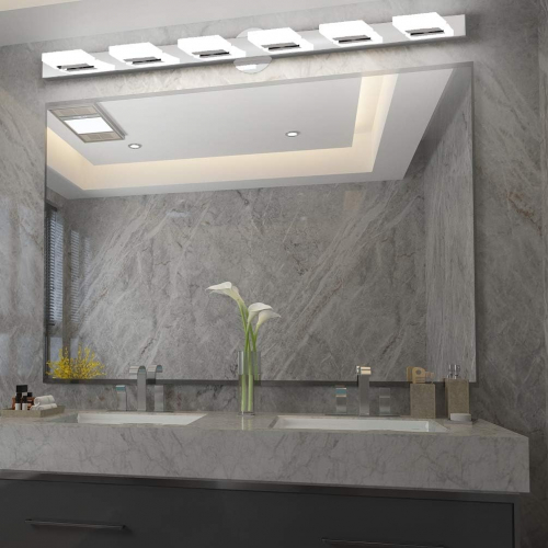 Aipsun Современная настенная лампа для ванной — 5 светильников LED, акриловые светильники для ванной комнаты, холодный белый