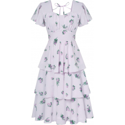 Женственное летнее платье с цветочным принтом и квадратным вырезом