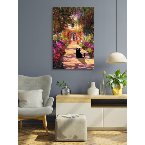 Картина - забавный черный кот 