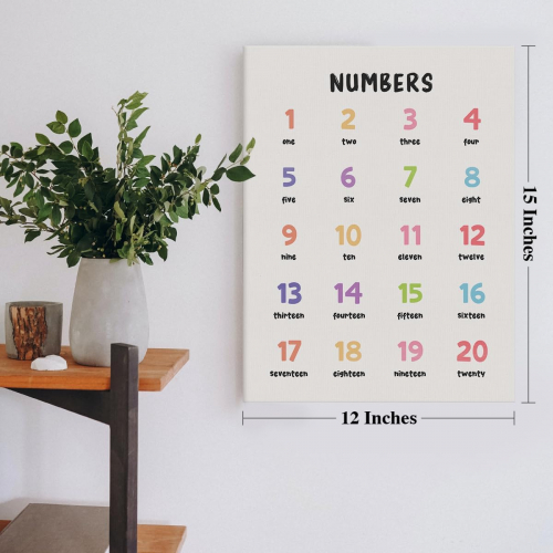 Настенное образовательное панно для детей — холст с рамой 30×38 см, готовый к подвешиванию