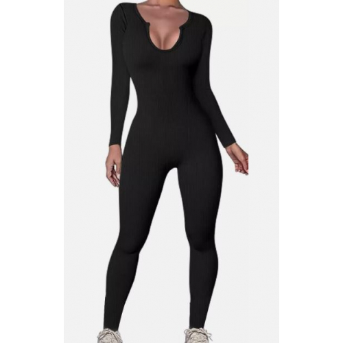 Женский облегающий спортивный комбинезон для йоги OQQ — длинный рукав, универсальный для тренировок