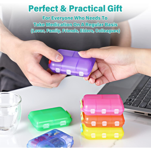Компактный органайзер для таблеток на 10 отделений — прочный, безопасный и удобный в дороге