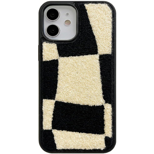 Тёплый меховой чехол с защитой камеры для iPhone 12 / 12 Pro (6,1″), поддержка беспроводной зарядки