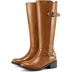 Женские сапоги Rolda с молнией и пряжкой, веганская кожа, высота до колена, каблук 3,8 см