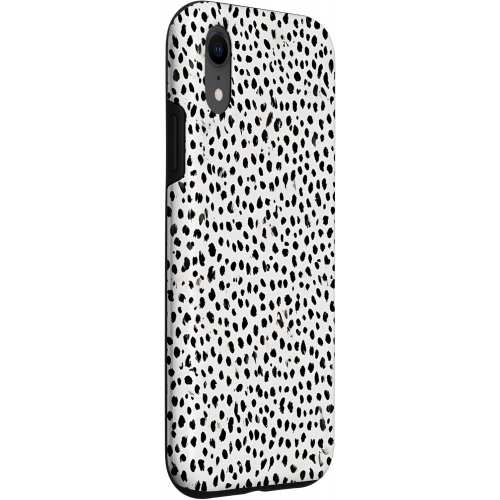 Противоударный чехол с чёрно-белым леопардовым принтом для смартфона — двухслойная защита, стильный дизайн