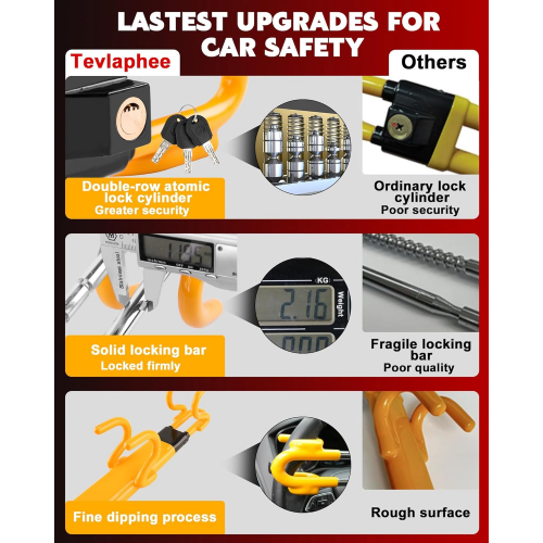 Tevlaphee Усиленный противоугонный замок для руля — Надёжная защита вашего автомобиля