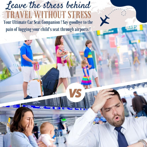 Сумка для автомобильного сиденья с колесами для путешествий с детьми