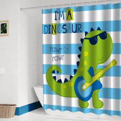 Водонепроницаемая занавеска для душа Icoque с мультяшными забавными динозаврами 