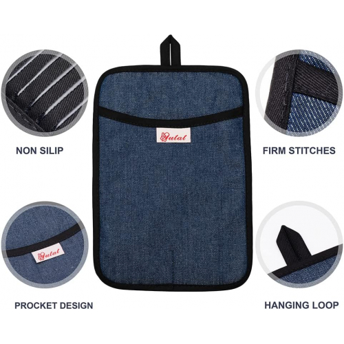 2-штучный набор кухонных рукавиц и прихваток из денима