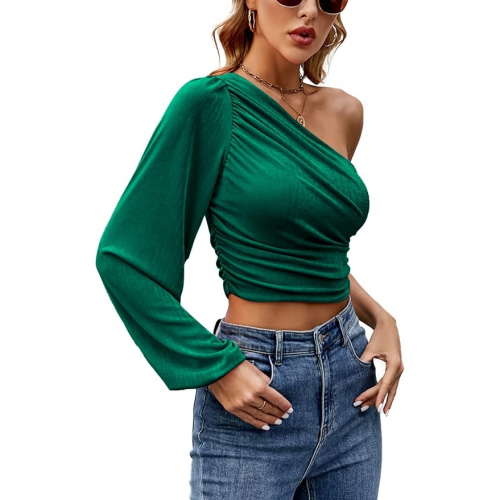 Сатиновый топ, зеленый