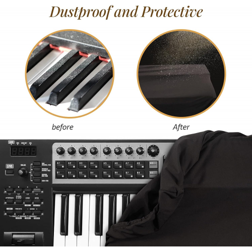 Чехол для пианино из эластичной ткани спандекс с сумкой для хранения