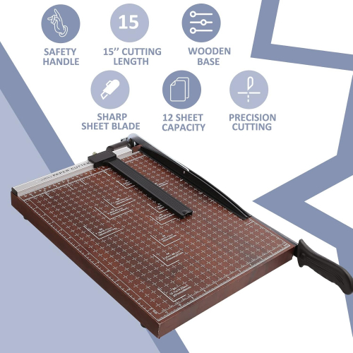 Универсальный бумажный резак с регулируемым направляющим и безопасным лезвием