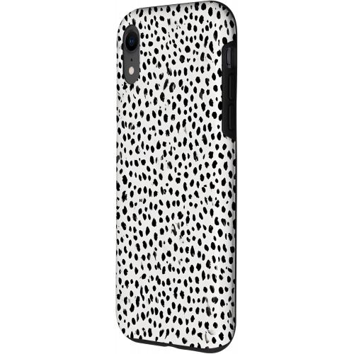 Противоударный чехол с чёрно-белым леопардовым принтом для смартфона — двухслойная защита, стильный дизайн