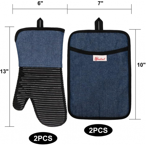 2-штучный набор кухонных рукавиц и прихваток из денима