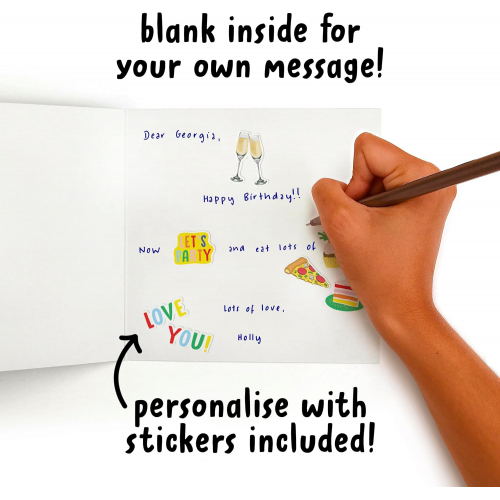 Открытка ко дню рождения с конвертом и стикерами, утята