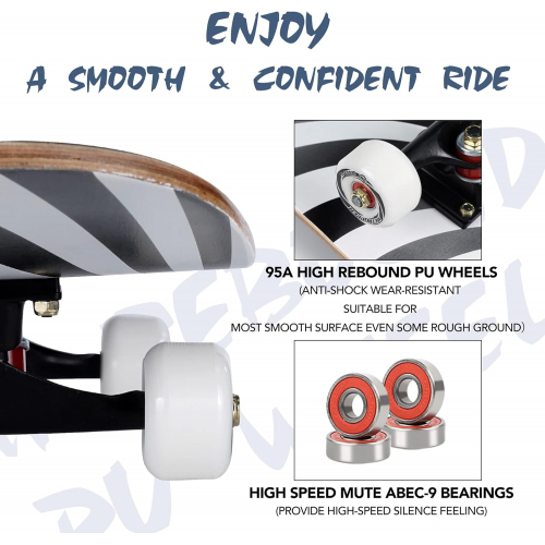 Скейтборд из канадского клена с алюминиевой подвеской, для детей и взрослых