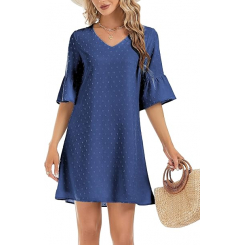 Летнее платье с рукавами-колоколами и узором Swiss Dot