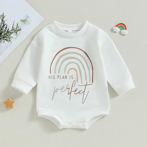 Комбинезон для новорожденных из хлопка с длинными рукавами и принтом