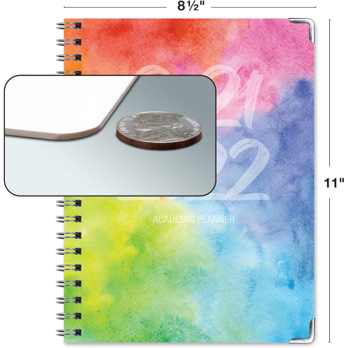 Планер на академический год 2024–2025 в твёрдой обложке, акварель «Радуга»