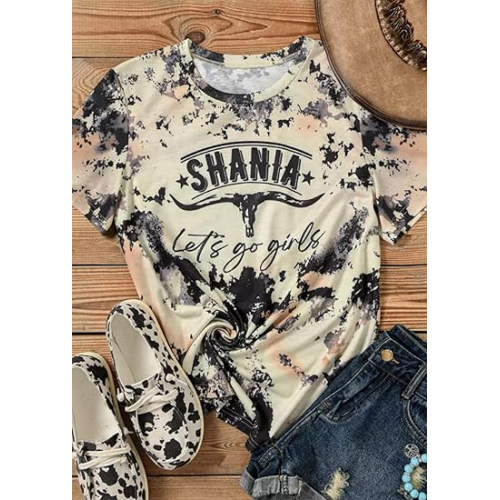 Женская футболка с бычьим черепом и забавными надписями