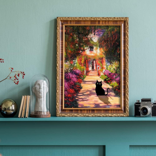 Картина - забавный черный кот 