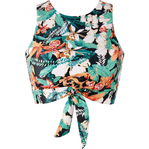 Топ для купальника Balasami с вырезами и завязкой на груди, высокий воротник, укороченная модель