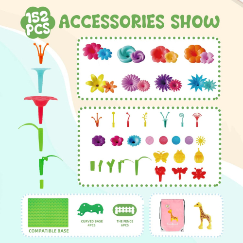 Игровой набор «Цветочный сад» для девочек (80 деталей)