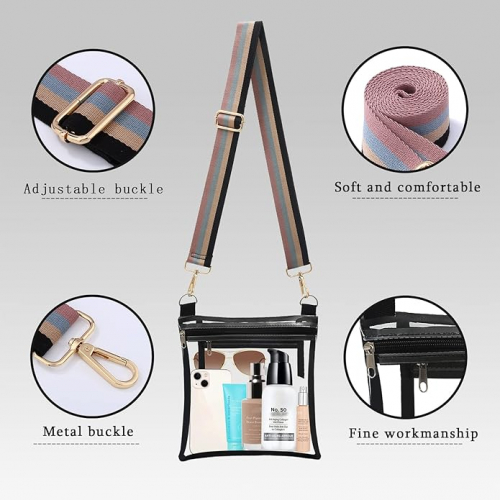 Прозрачная сумка через плечо с внутренним карманом 