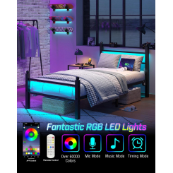 Кровать с высоким изголовьем и металлическим каркасом, 90 х 190