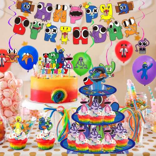 Тематический набор для вечеринки: многоуровневая подставка для капкейков, украшения и декор для дня рождения детей, 3-уровневая десертная стойка для игр и подарков