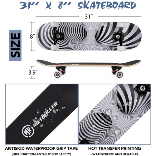 Скейтборд из канадского клена с алюминиевой подвеской, для детей и взрослых