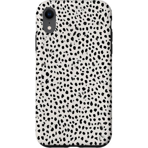 Противоударный чехол с чёрно-белым леопардовым принтом для смартфона — двухслойная защита, стильный дизайн