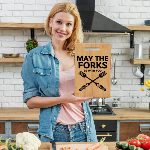 Разделочная доска для кухни, бамбуковая + металлическая подставка