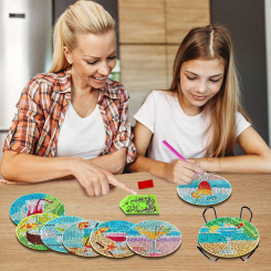 Набор для создания абстрактных подставок для стаканов с эффектом "Бриллиантовый коктейль"