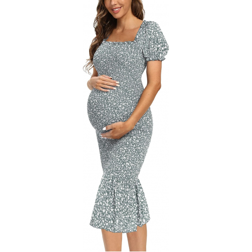 Женское платье для беременных с цветочным принтом, легкое и стильное