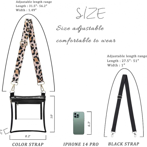 Прозрачная сумка через плечо с внутренним карманом 