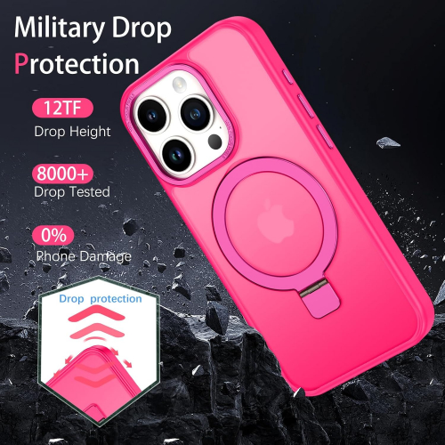 Чехол DUEDUE для iPhone 12 Pro Max с магнитом и поддержкой MagSafe, полный защитный корпус с функцией подставки, тонкий ударопрочный чехол, розовый