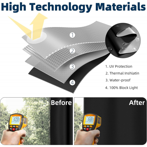 Nighton — 100% затемняющая портьера с самоклеящимся креплением, 1,5 × 3 м