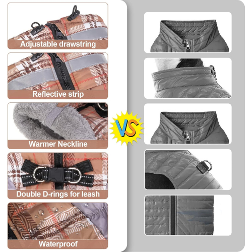 Утепленная отражающая куртка для собак