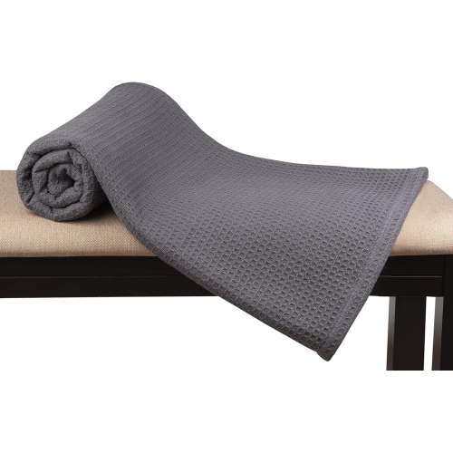 Плед из 100% хлопка, размер 260 × 270 см, серый