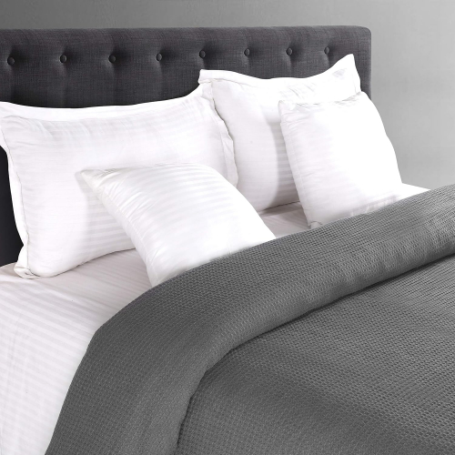 Плед из 100% хлопка, размер 260 × 270 см, серый