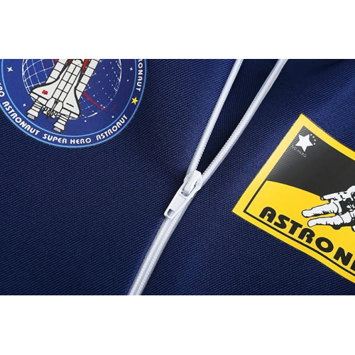 Мужской костюм космонавта с застежкой-молнией спереди, 100% полиэстер, идеален для Хэллоуина, Рождества и тематических вечеринок