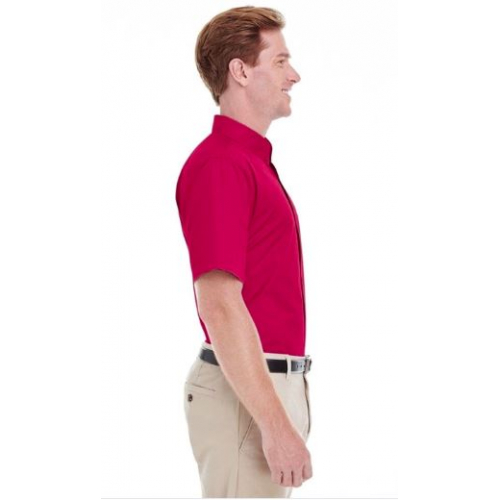 Джинсовая розовая рубашка с коротким рукавом