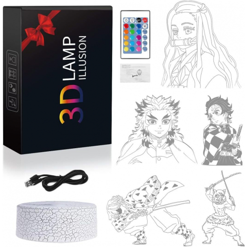 Аниме-лампа с 3 узорами и 16 декоративными лампами с изменением цвета