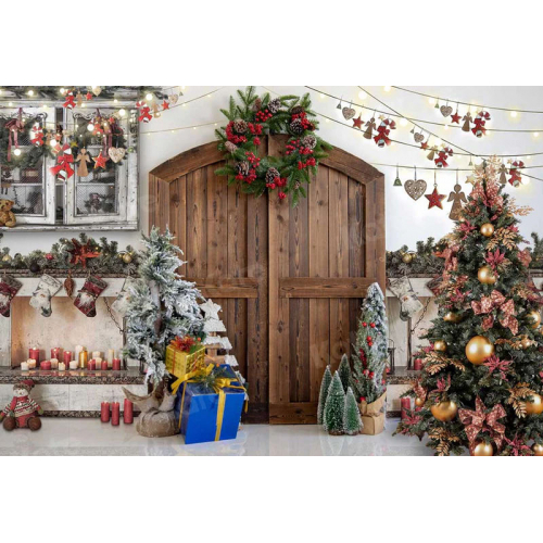 Фон для фотосъемки в виде рождественской елки Кейт Барн-Дверь